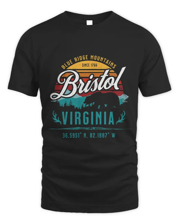 Bristol Virginia Retro Sun Blue Ridge Mountains Souvenir