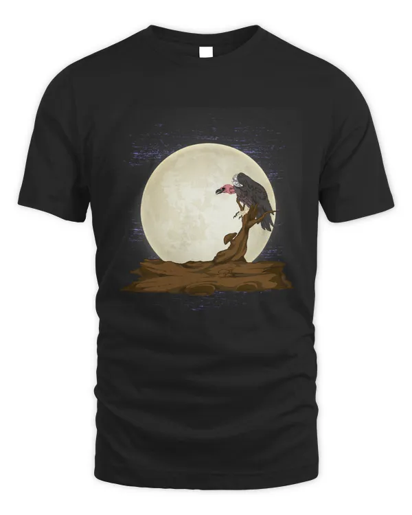 Full Moon Ruppels Griffon Scavenger Bird Moonlight Vulture