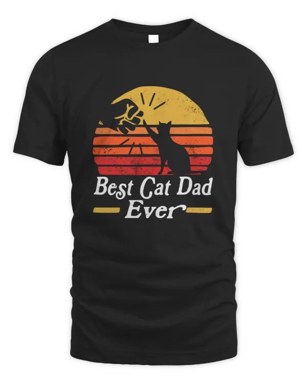 Vintage Best Cat Dad Ever Bump Fit Funny Cat Daddy Father Day Gift