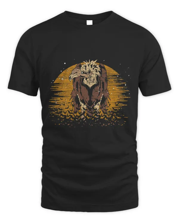 Full Moon Scavenger Bird Ruppels Griffon Retro Vulture