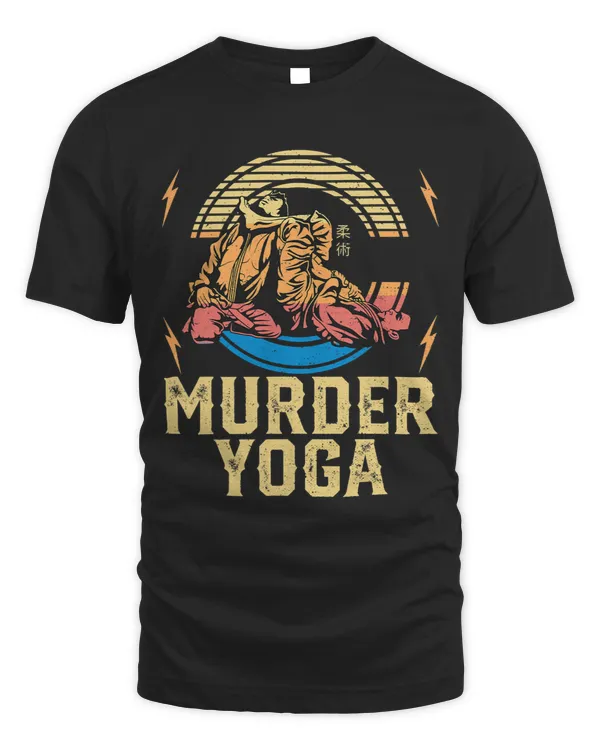 Funny Murder Yoga Jiu Jitsu Mens Vintage BJJ MMA Jujitsu