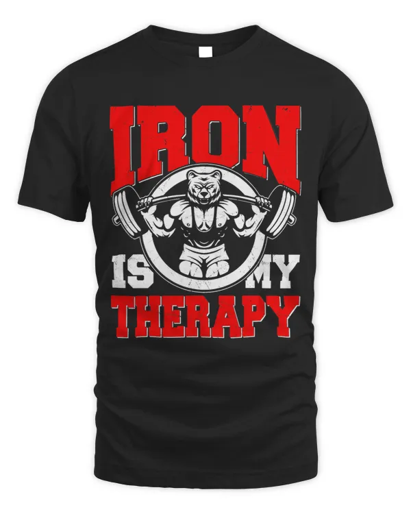 Funny Powerlifting Iron Is My Therapy Fitness 2