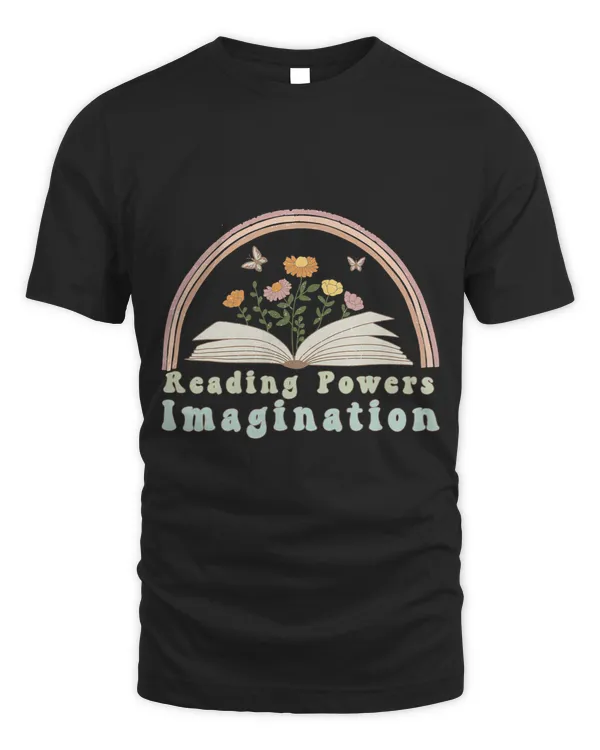 Book Reading Powers Imagination Librarian Teacher Boho Rainbow