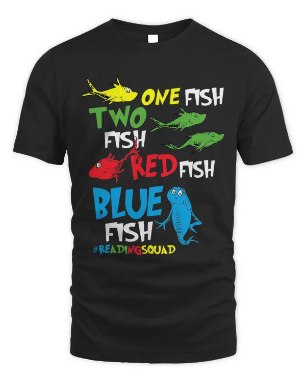 Book Reading teacher squad one two red blue fish