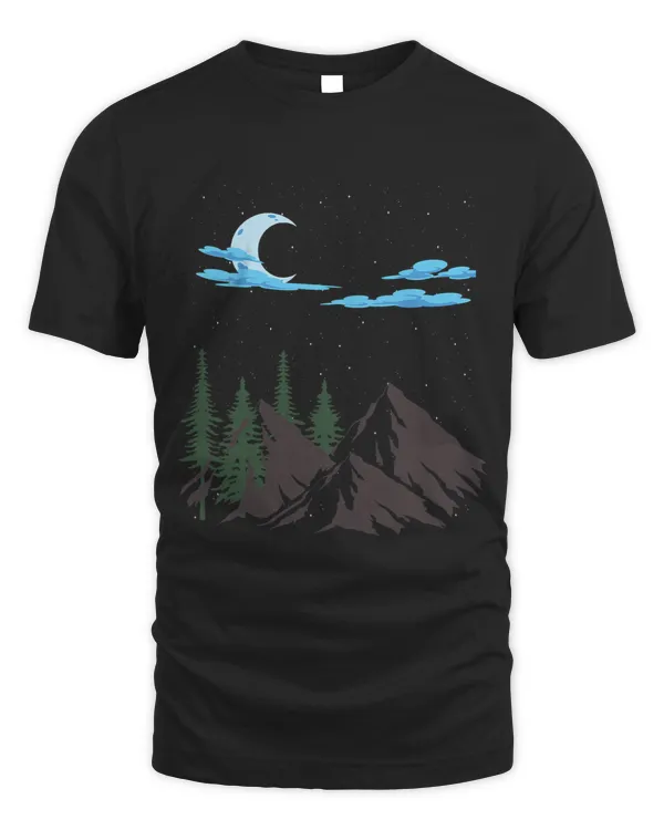 Outdoor Mountains Moonlight Hike Nature Crescent Moon Forest