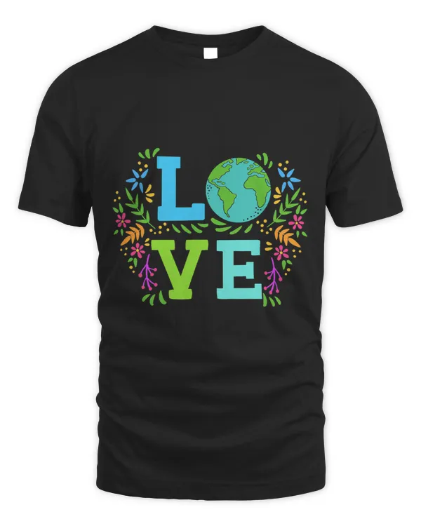 Love Earth Save The Planet Vintage Floral Earth Day Clothes