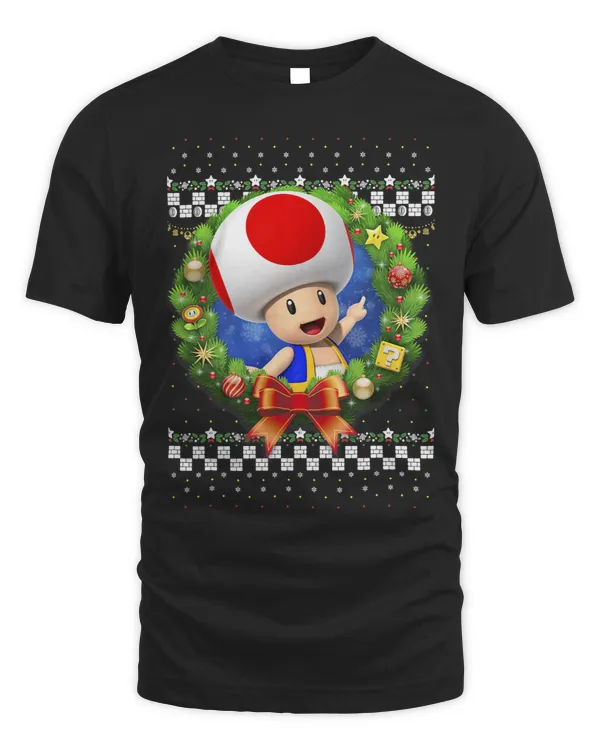 Super Mario 3D Toad Christmas Wreath Graphic 2