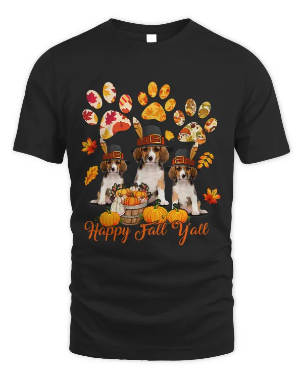 Happy Autumn Yall Thanksgiving Three Beagles Fall Dog Paws