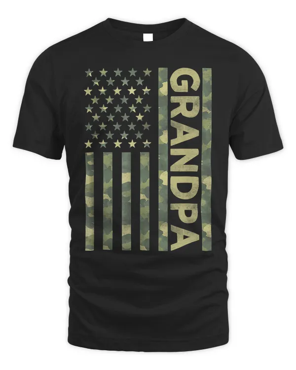 Proud Grandpa Camouflage American US Flag Camo Fathers Day