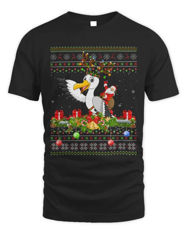Seagull Bird Lover Ugly Santa Riding Seagull Christmas