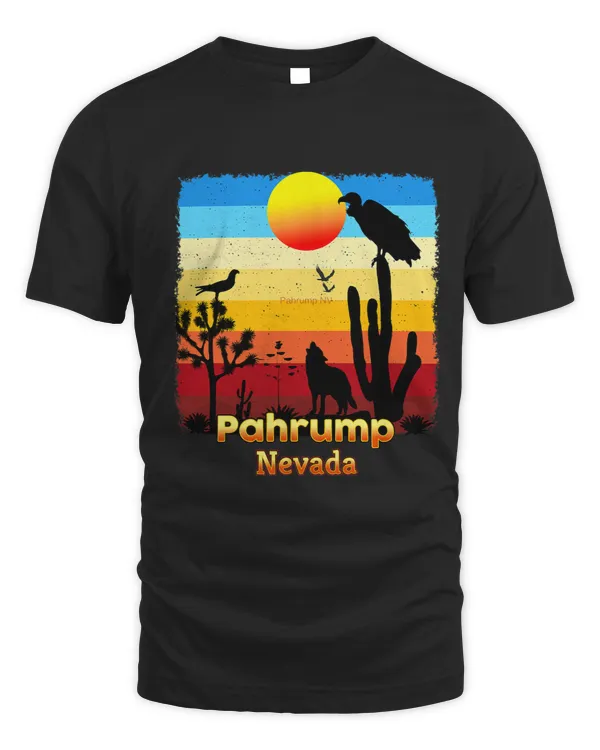 Pahrump Nevada NV Coyote Sunset Retro Desert