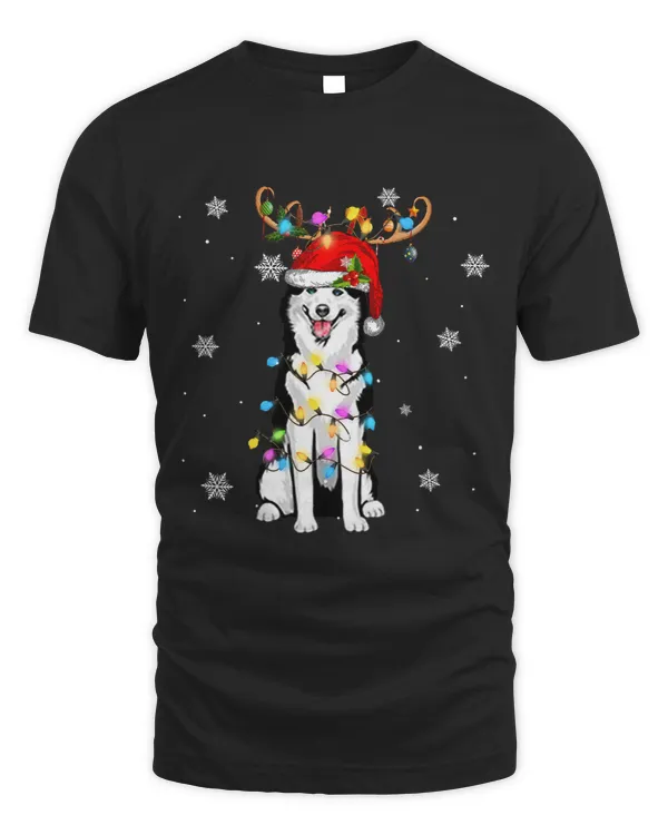 Funny Reindeer Husky Dog Merry Christmas