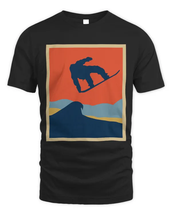 Skiing Ski Vintage Style Snowboard Poster