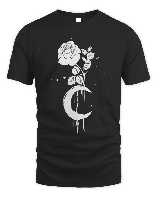 Red Flower Rose Moon EBoy EGirl Aesthetic Grunge Clothing