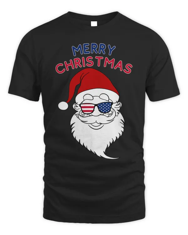 Santa USA Patriotic Sun Glasses Christmas Design