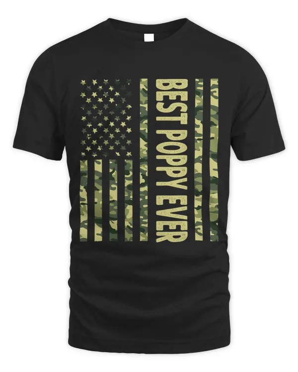 Mens Best Poppy Ever US American Flag Funny Grandpa Fathers Day
