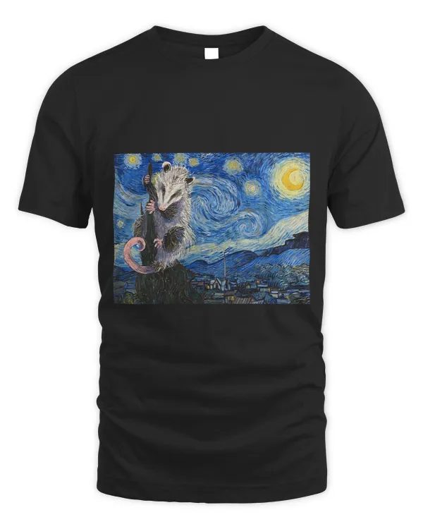 Starry Night Opossum Van Gogh Possum Funny Rodent Animal