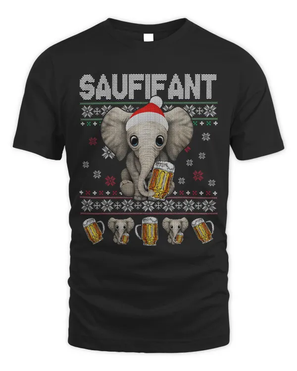 Saufen Saufifant Ugly Sweater Christmas Booze Toad Bier