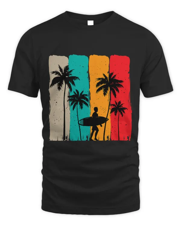Surf Life Vintage beach Retro California palm trees Tropical Surfing 1