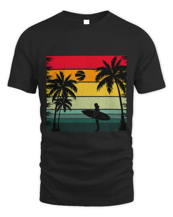 Surf Life Vintage beach Retro California palm trees Tropical Surfing