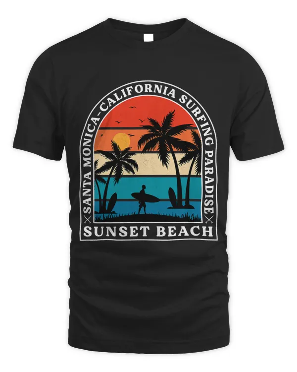 Surf Life Vintage Retro Style Santa Monica California surfing paradise