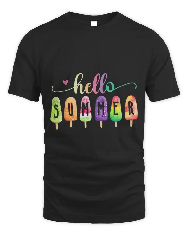 Hello Summer Vacation Ice Cream Popsicle Ice Lolly Gifts Kid