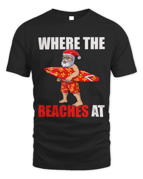 Surf Life Where The Beaches At Christmas in July Hawaii Santa Surfing