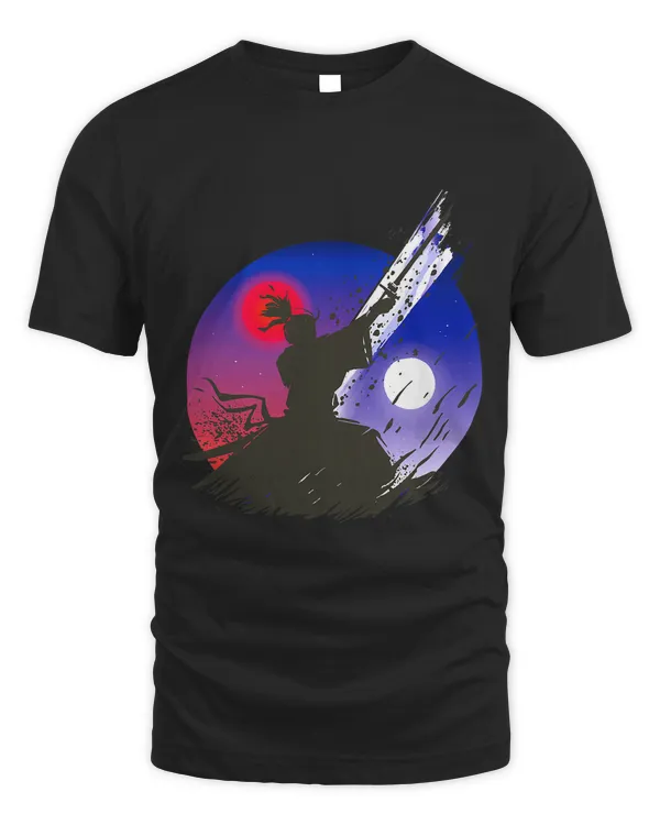 Red Sun Moonlight Japanese Sword Fighter