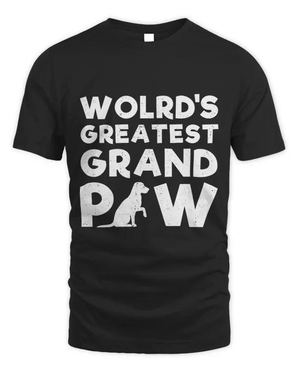 Mens Worlds Greatest Grand Paw Dog Lover Grandpa