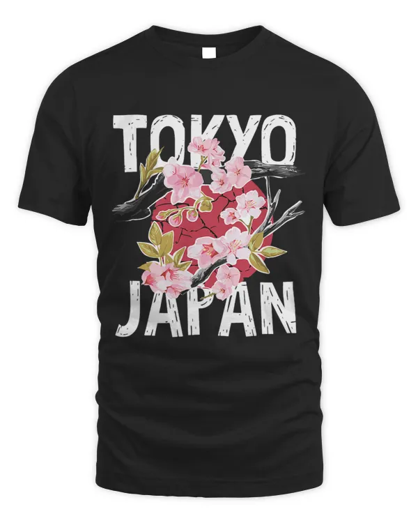 Tokyo Japan Sakura Cherry Blossom On Japan Red Sun