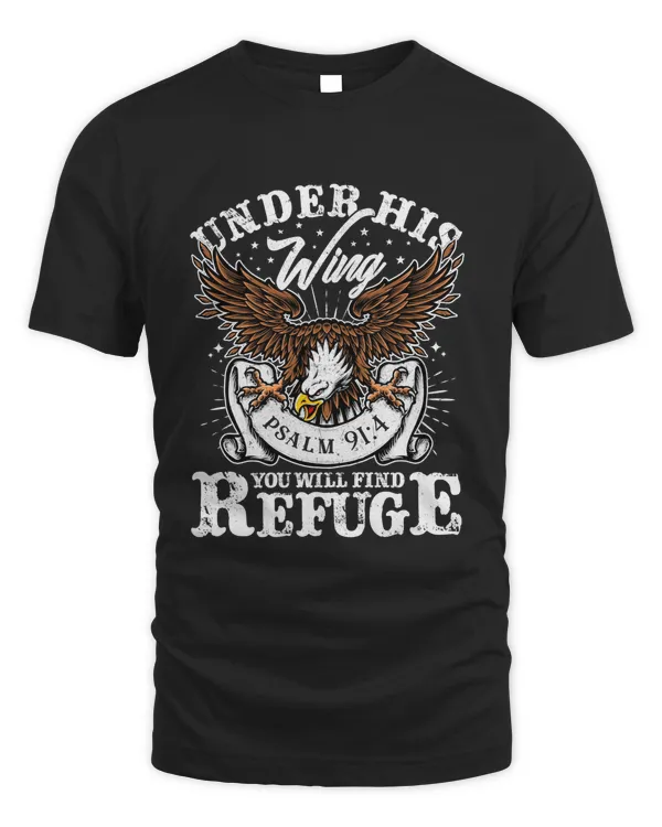 Vintage Under His Wings Shirt, Psalm 91 Shirt, Boho Christian Shirts, Bible Verse Shirt, Trendy Christian Jesus Apparel