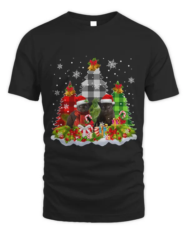 Panther With Plaid Christmas Trees Snow Matching For Couples