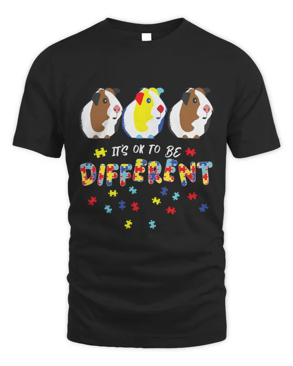Funny To Be Different Proud Autism Awareness Cute Guinea Pig