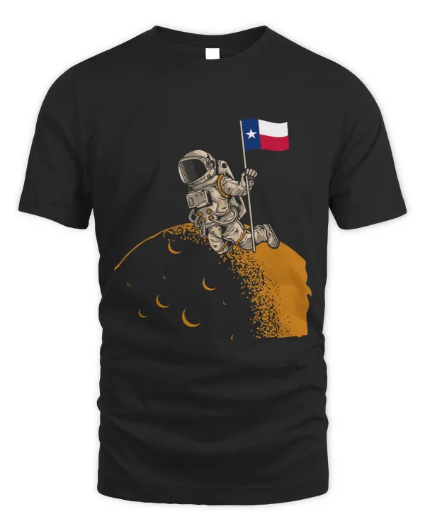 Patriotic Astronaut Moon Landing Texas Flag Proud Texas