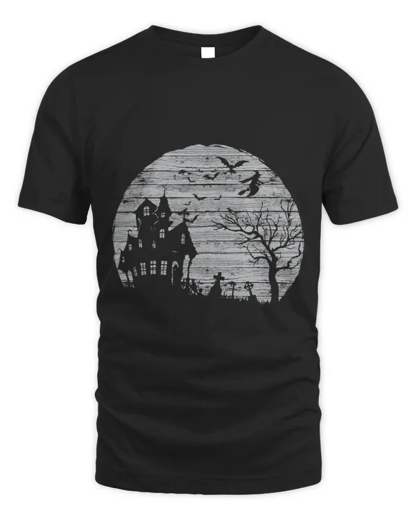 Scary Haunted House Halloween Moon Dead Tree Bats23 4