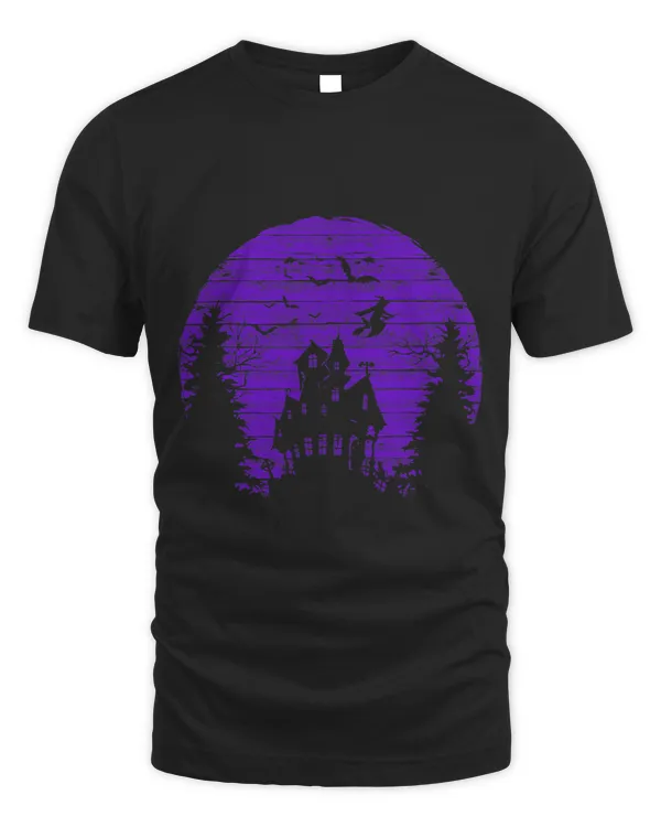 Scary Haunted House Halloween Moon Dead Tree Bats4