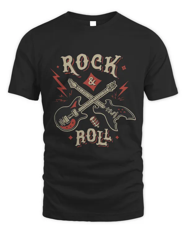 Vintage Rock shirts Guitar Retro Rock Guitar Rock n Roll