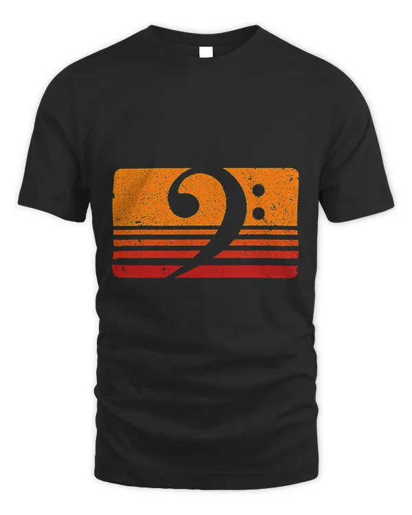 Guitarist Bass Clef Guitar Bass Retro Vintage Guitar