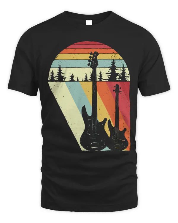 Guitarist Vintage Retro Bass Guitar Shirt Bassist Player Guitar