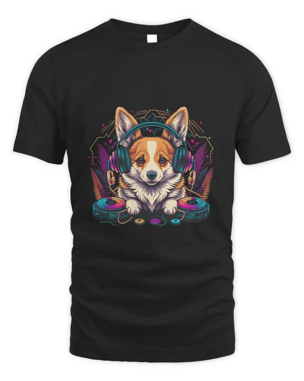 Corgi Headphone DJ EDM Music