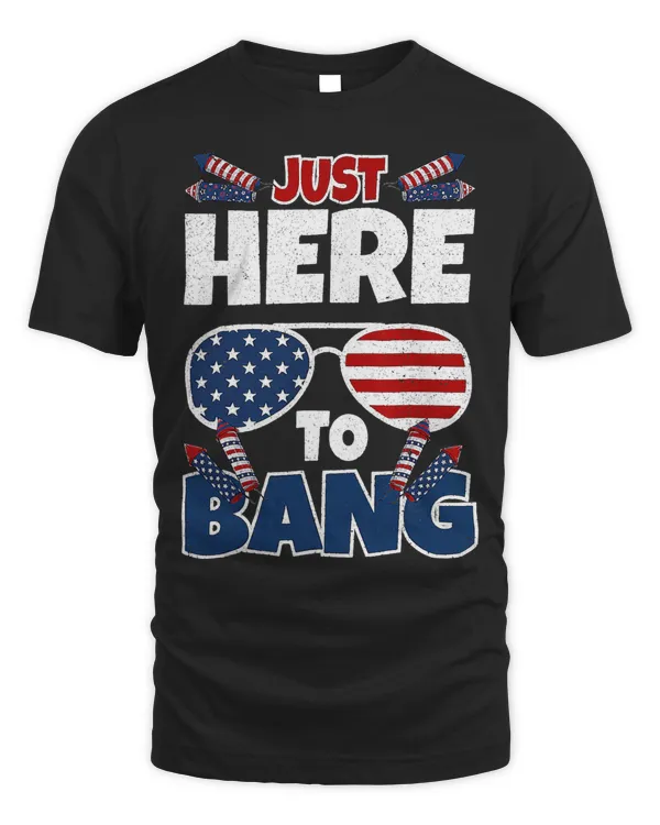 RetroThis Just Here To Bang Funny Patriotic American Flag