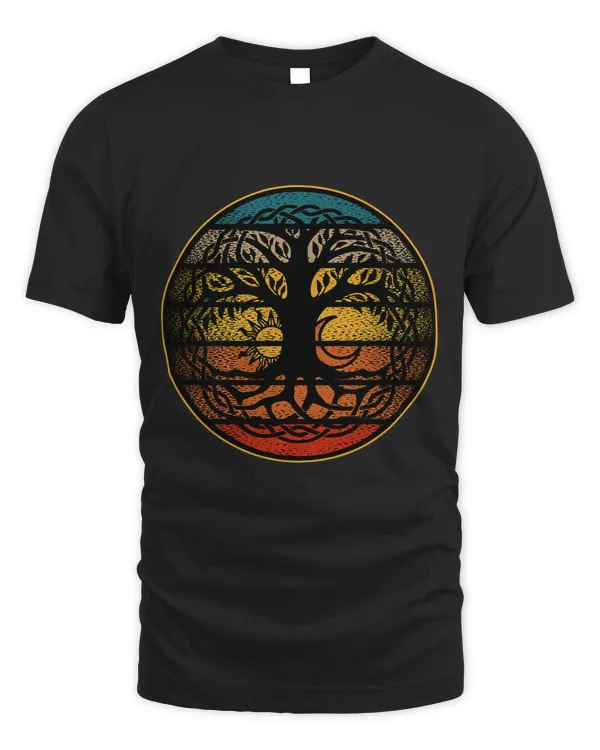 Vintage Tree of Life Sun and Moon Celtic Knot