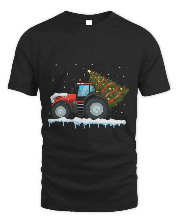 Tractor driving Vintage Tractor Tree Farmer Christmas Tree Xmas red Tractor