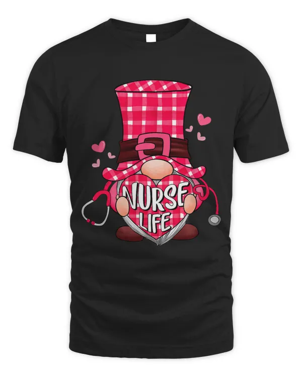 Nurse Life Valentine Day Gnome Nurses Stethoscope Women Girl