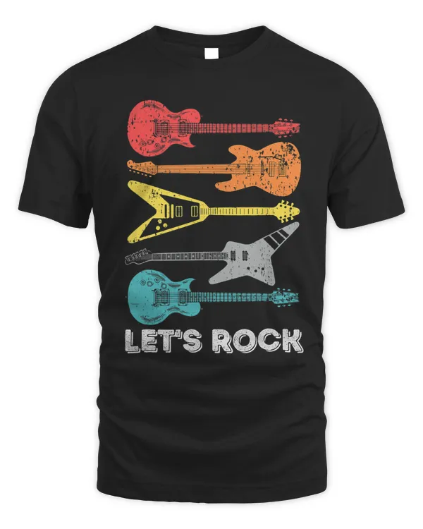 Guitarist Classic Lets Rock Bass Guitar Shirt Lets Rock Guitar