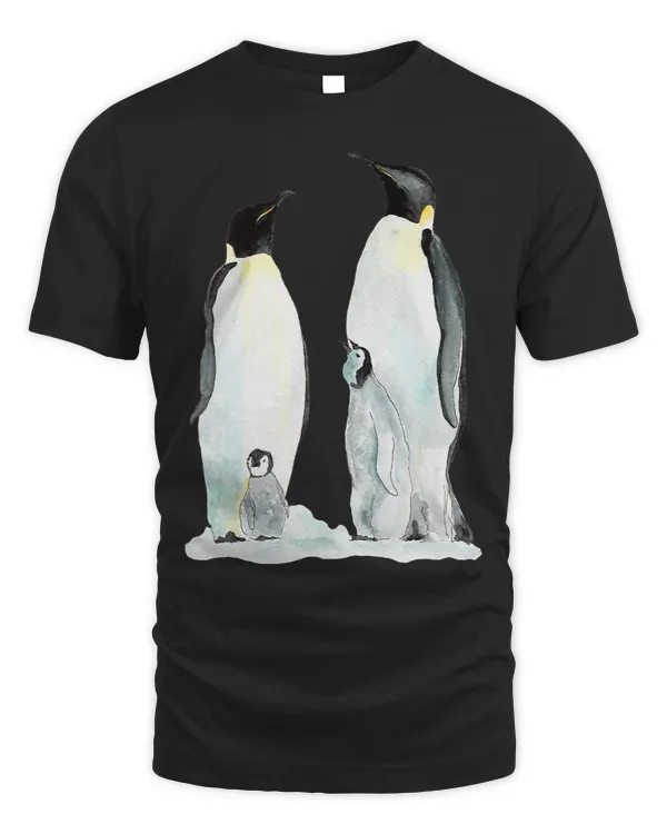 Penguin family two children 2Penguin