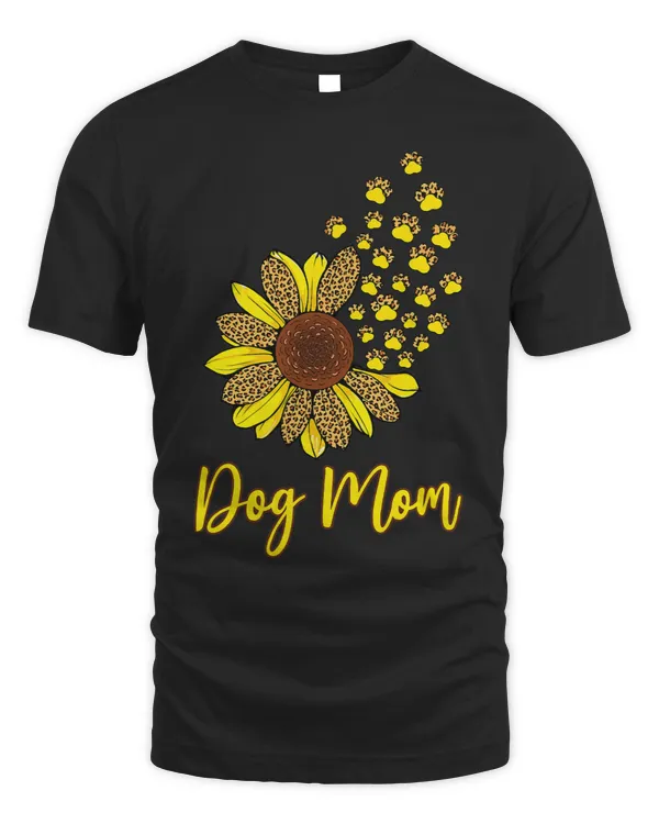 Sun Flower Dog Mom Paw Footprint Funny Gift
