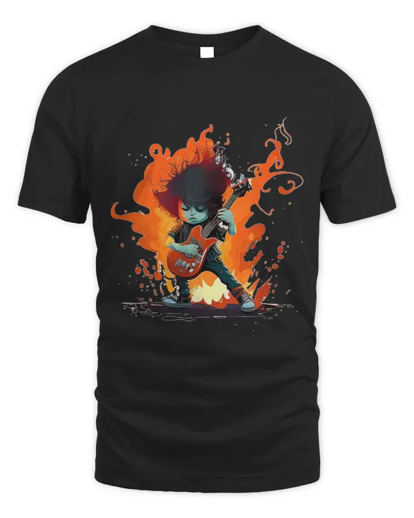 Guitarist Boy on Fire for rebellious Boys Rockn Roll Lovers Guitar