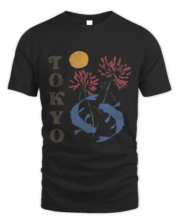 Trendy Tokyo Moon Flowers Whales Painting