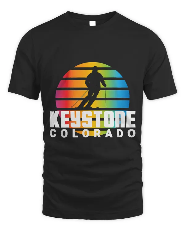 Ski Keystone CO Retro Sunset 70s Abstract Sun Keystone Ski